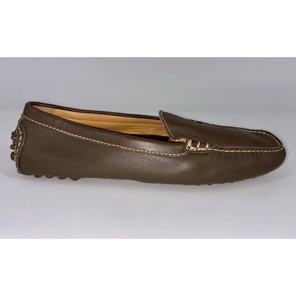 Lands' End Womens Leather Loafers Brown 8 B Comfort Slip On Shoe Classic Preppy - Picture 8 of 10